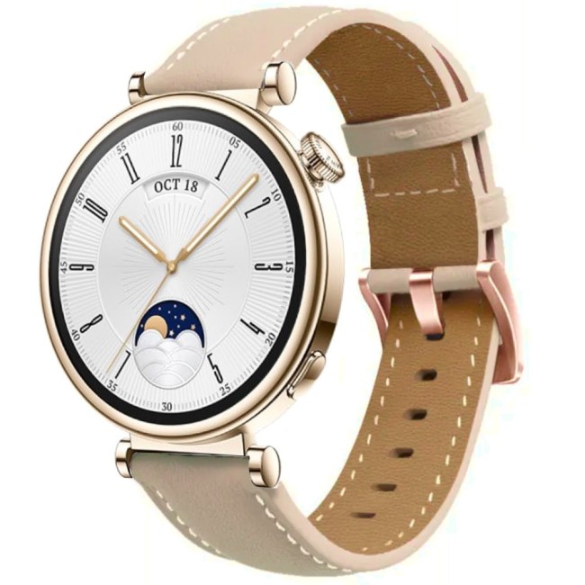 Estuyoya Correa cuero Fino Huawei Watch GT 4 - 41mm Crema