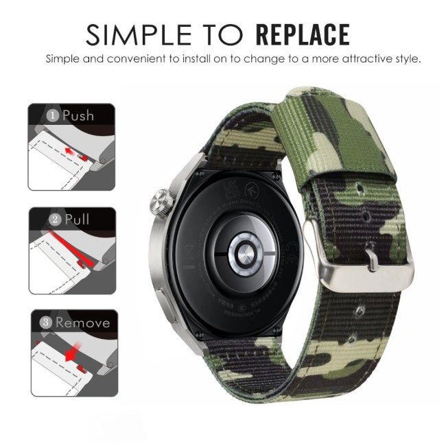 Estuyoya Correa nylon Huawei Watch GT 3 Pro - 46mm Camuflaje Verde