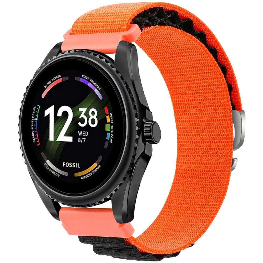 Estuyoya Correa loop nylon Fossil Gen 5e - 44mm Naranja,Negro