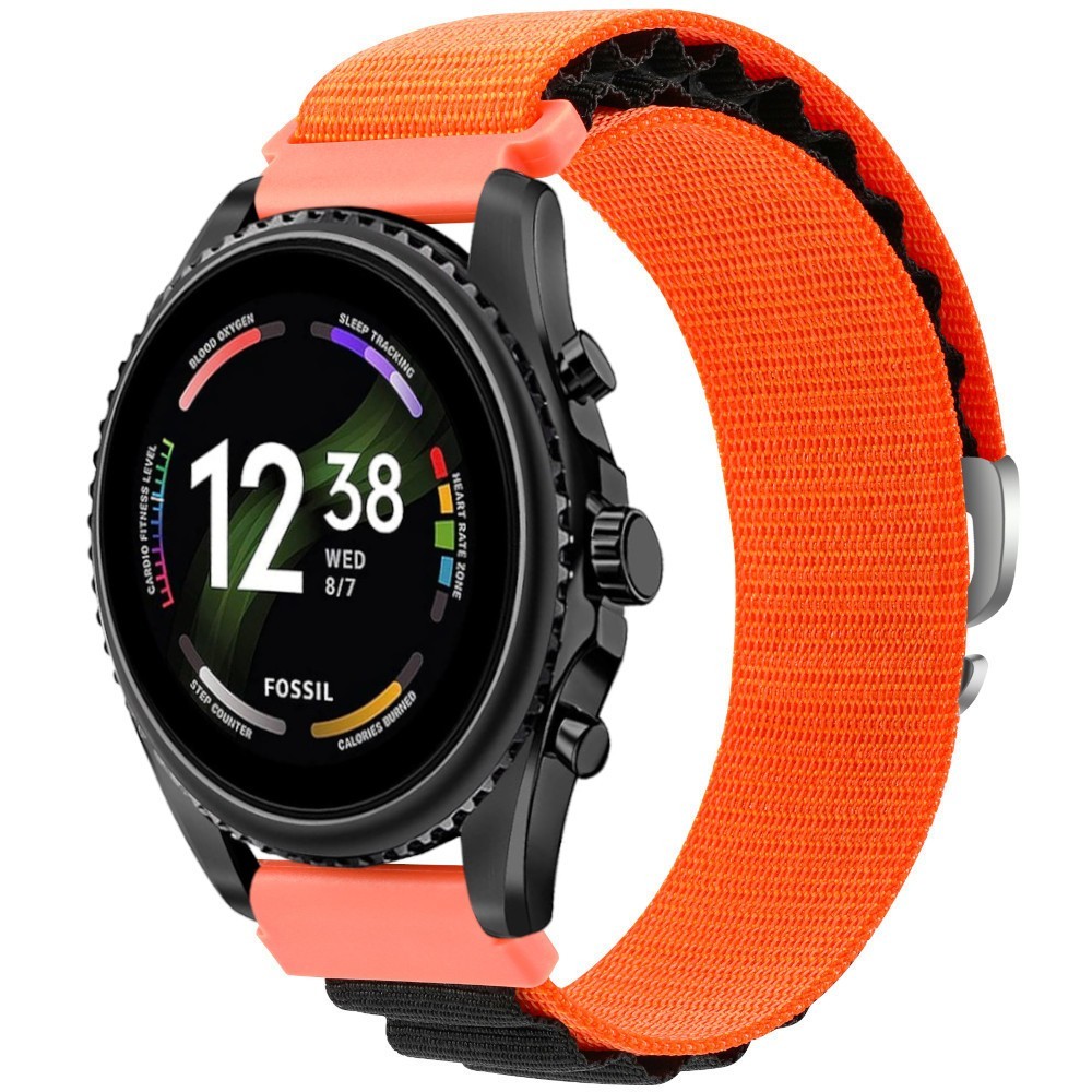 Estuyoya Correa loop nylon Fossil Gen 6 - 44mm Naranja,Negro