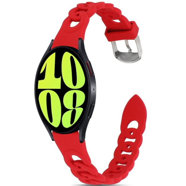 Estuyoya Correa silicona Diseño Cadena Samsung Galaxy Watch 6 - 44mm Rojo