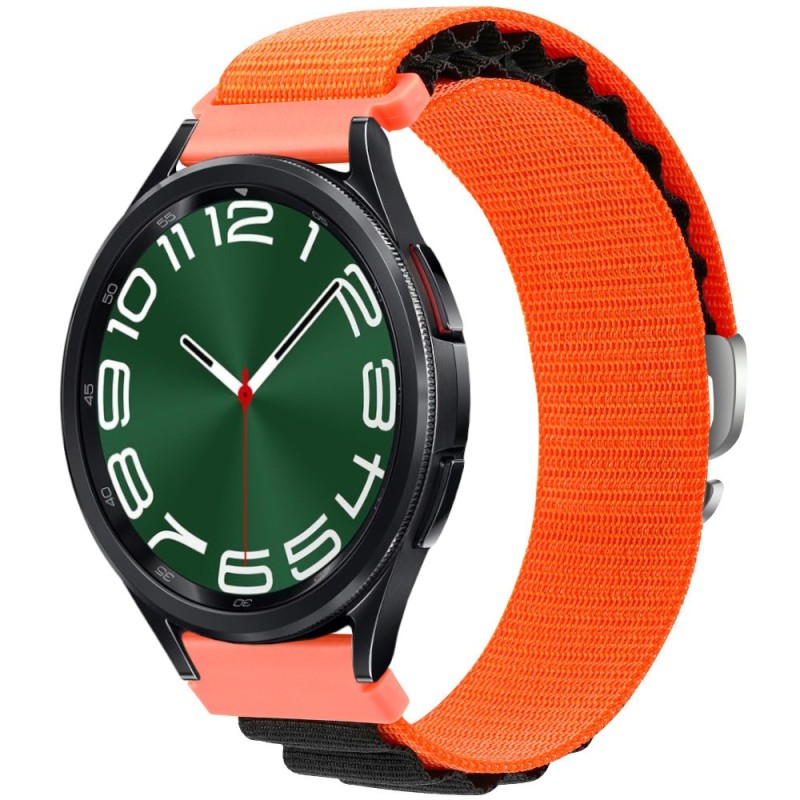 Estuyoya Correa loop nylon Samsung Galaxy Watch 6 Classic - 47mm Naranja,Negro