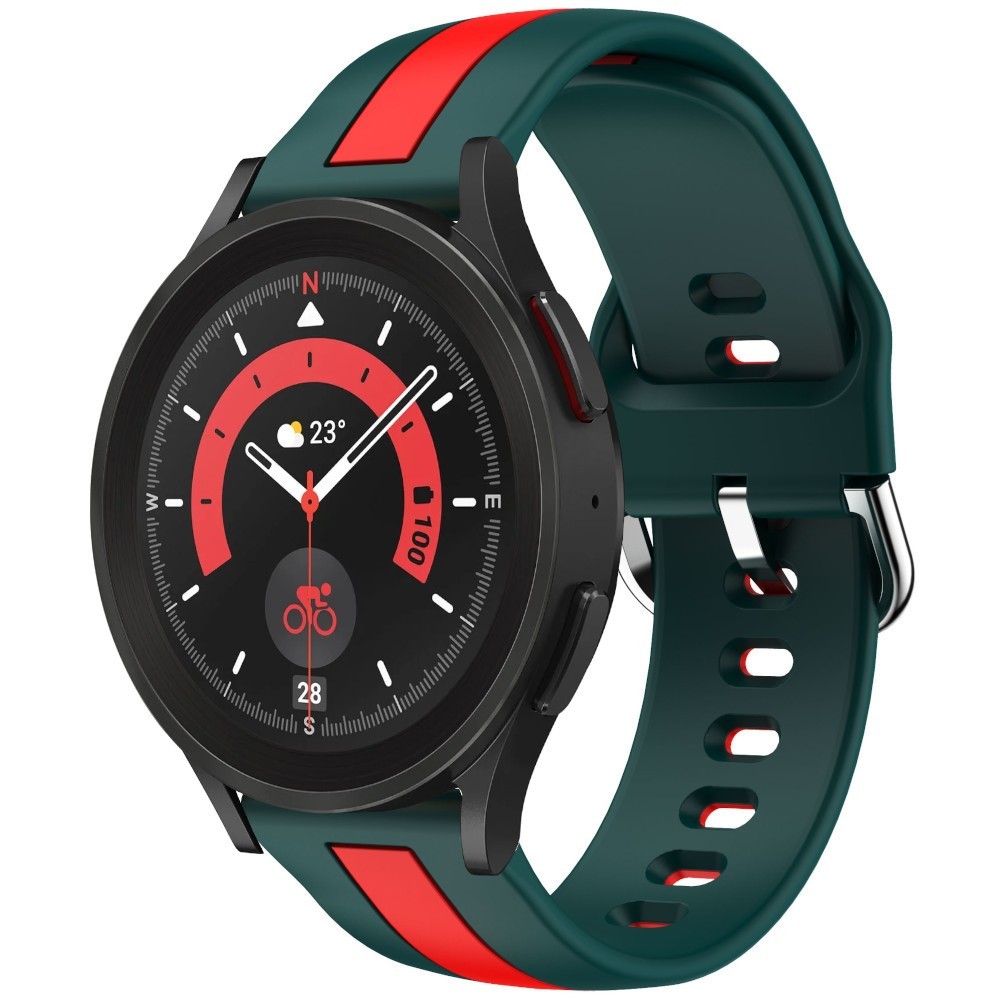 Estuyoya Correa silicona Raya Samsung Galaxy Watch 5 - 44mm Verde,Rojo