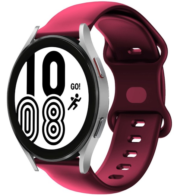 Estuyoya Correa silicona Doble Cierre Samsung Galaxy Watch 4 - 44mm Rojo Vino