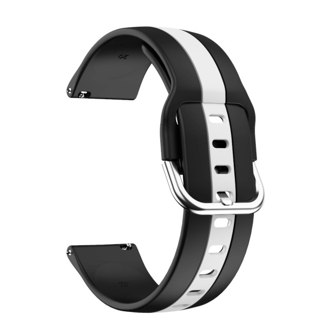 Estuyoya Correa silicona Raya Samsung Galaxy Watch 4 - 44mm Negro,Blanco