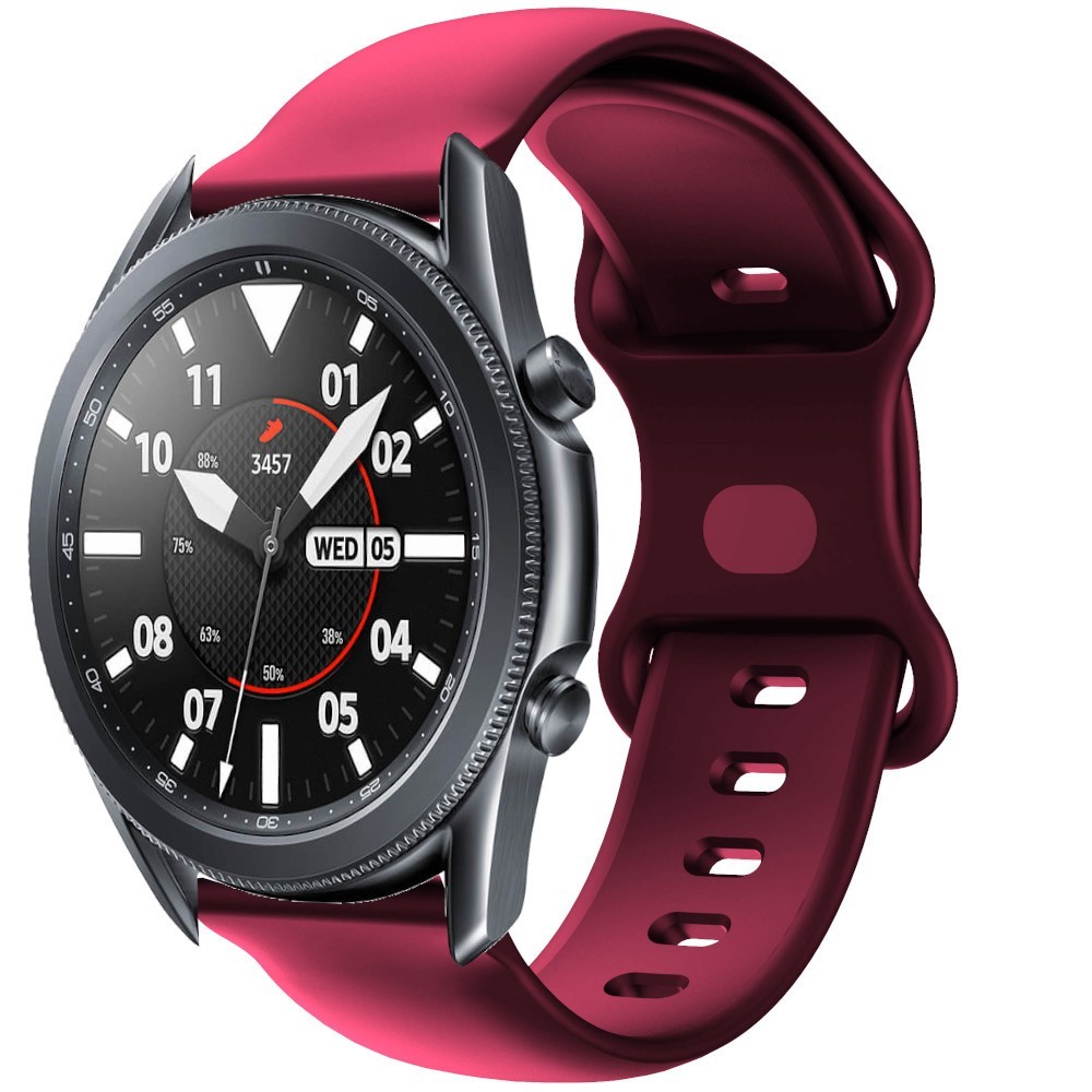 Estuyoya Correa silicona Doble Cierre Samsung Galaxy Watch 3 - 45mm Rojo Vino