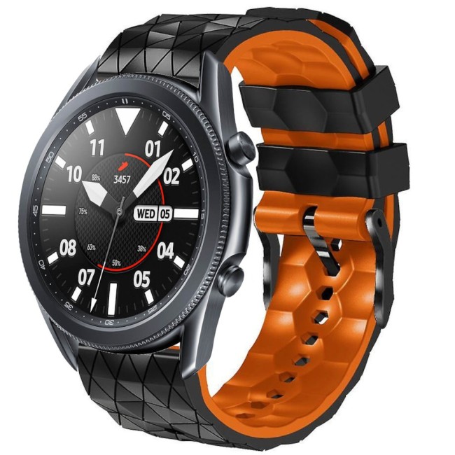 Estuyoya Correa silicona Geometric Samsung Galaxy Watch 3 - 45mm Negro,Naranja