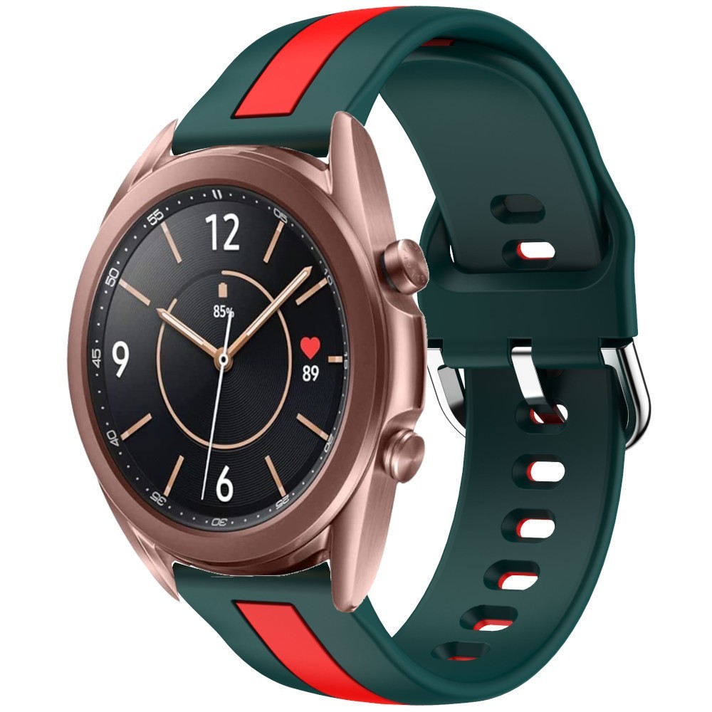 Estuyoya Correa silicona Raya Samsung Galaxy Watch 3 - 41mm Verde,Rojo