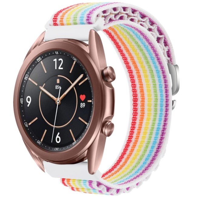 Estuyoya Correa loop nylon Samsung Galaxy Watch 3 - 41mm Rainbow White