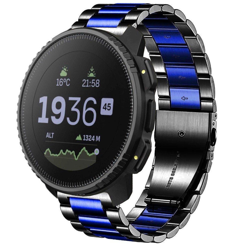 Estuyoya Correa metal acero Suunto Vertical negro,azul