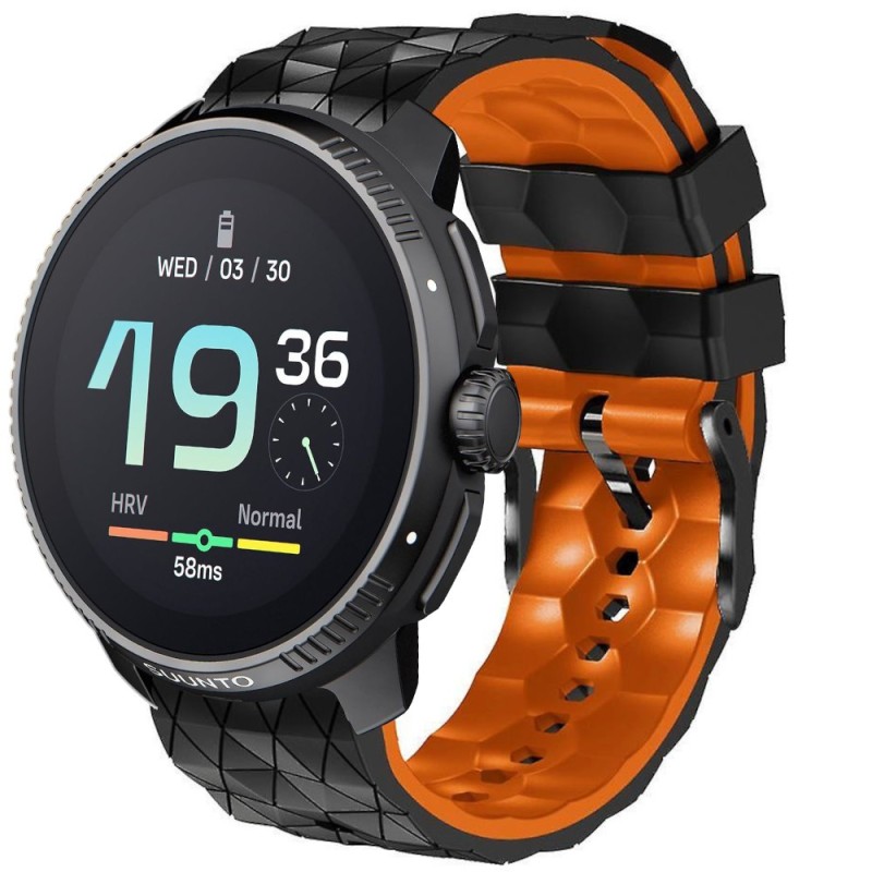 Estuyoya Correa silicona Geometric Suunto Race Negro,Naranja