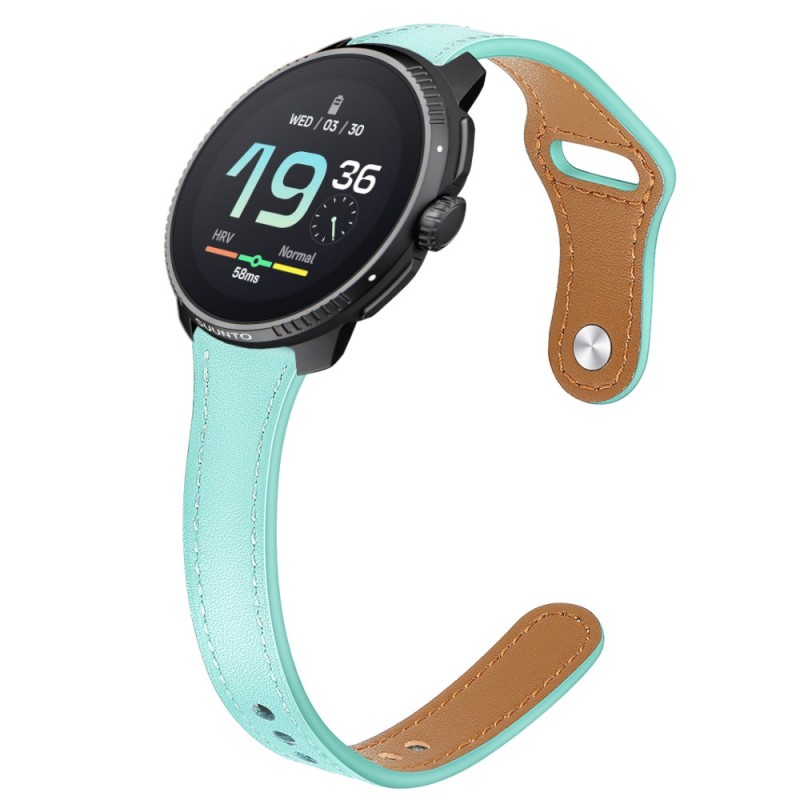 Estuyoya Correa cuero Slim Suunto Race azul turquesa