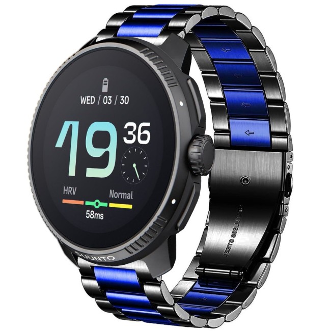 Estuyoya Correa metal acero Suunto Race negro,azul