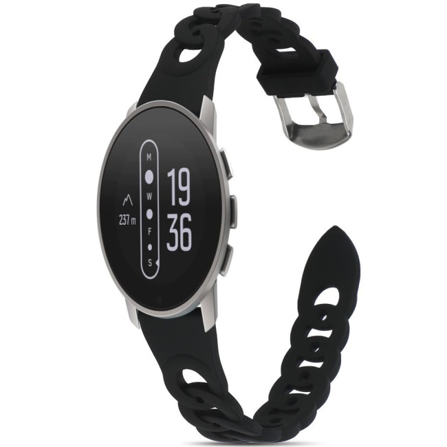 Estuyoya Correa silicona Diseño Cadena Suunto 9 Peak Pro Negro