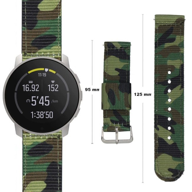 Estuyoya Correa nylon Suunto 9 Peak Pro Camuflaje Verde