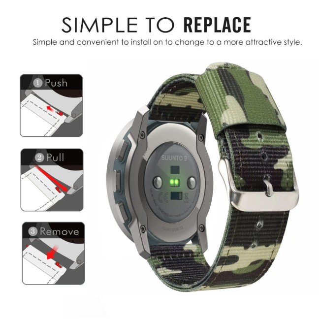 Estuyoya Correa nylon Suunto 9 Peak Pro Camuflaje Verde