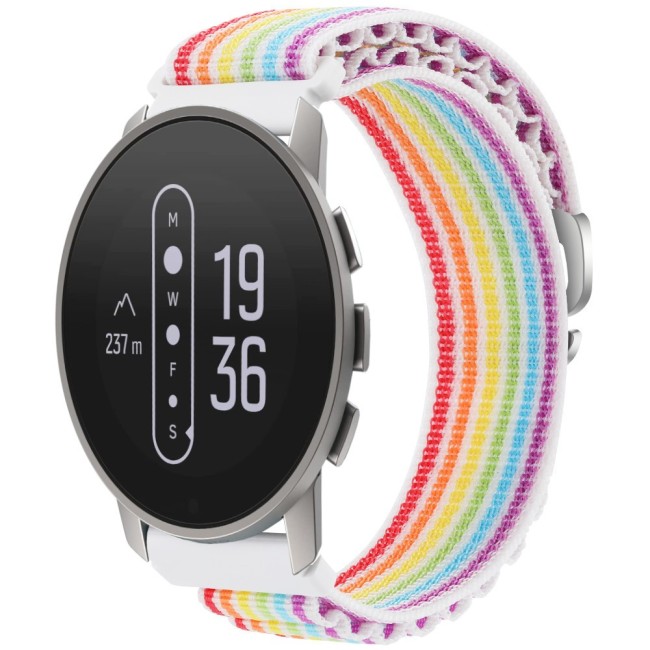 Estuyoya Correa loop nylon Suunto 9 Peak Pro Rainbow White