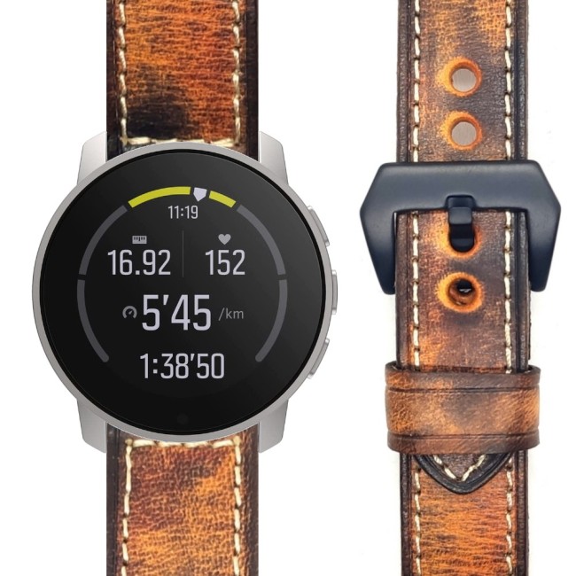 Estuyoya Correa cuero Suunto 9 Peak Pro hecha a mano marrón