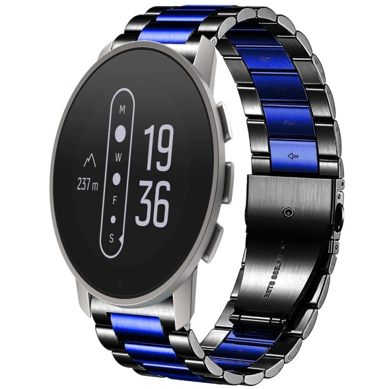 Estuyoya Correa metal acero Suunto 9 Peak Pro negro,azul