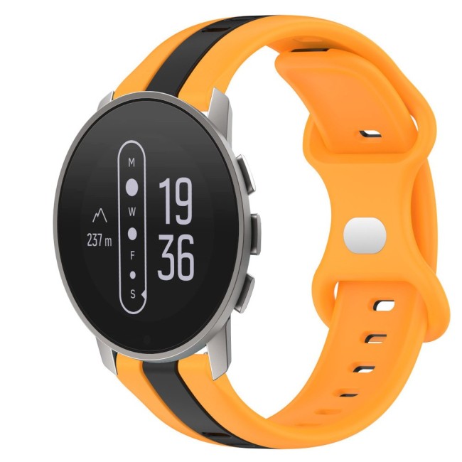 Estuyoya Correa silicona Raya Suunto 9 Peak Naranja,Negro