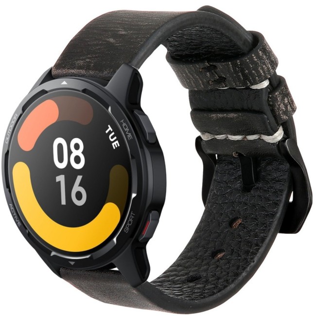 Estuyoya Correa cuero Xiaomi Watch S1 (Active) hecha a mano gris