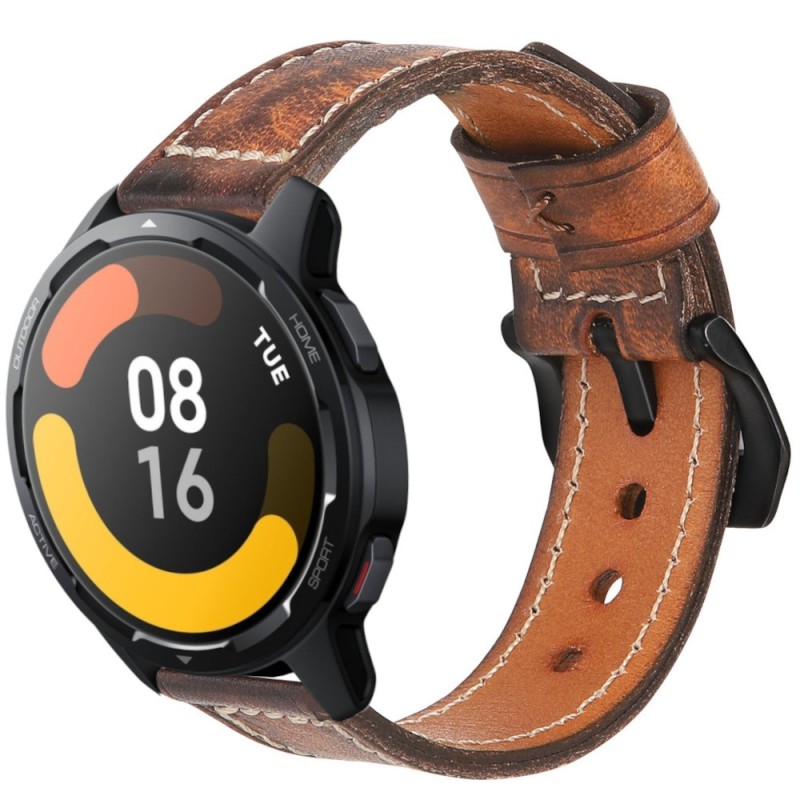 Estuyoya Correa cuero Xiaomi Watch S1 (Active) hecha a mano marrón