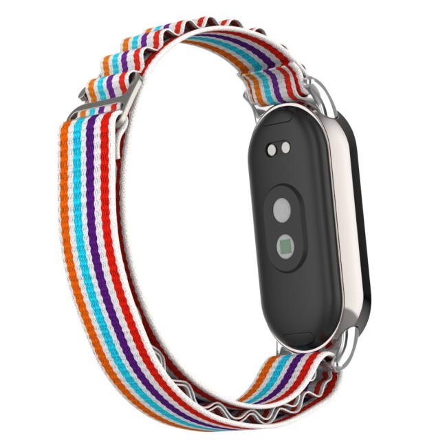 Estuyoya Correa loop nylon Xiaomi Mi Band 8 Rainbow White