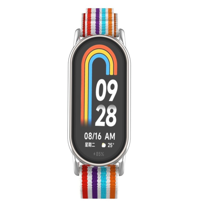 Estuyoya Correa loop nylon Xiaomi Mi Band 8 Rainbow White