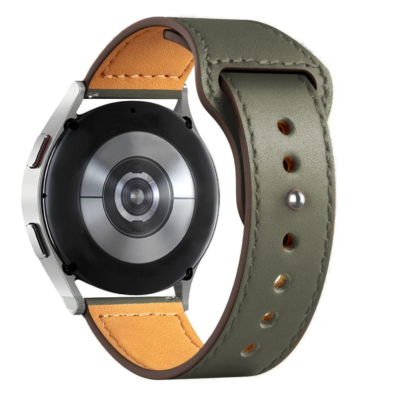 Estuyoya Correa cuero Bucle Withings Scanwatch Horizon verde oliva