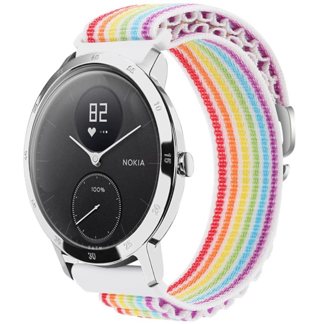 Estuyoya Correa loop nylon Withings Scanwatch 2 - 42mm Rainbow White