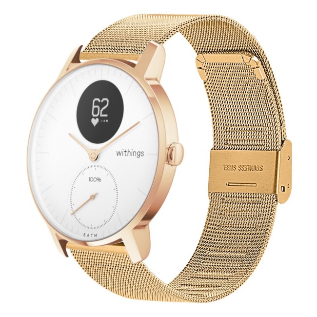 Estuyoya Correa Milanesa Withings Steel HR - 36mm oro