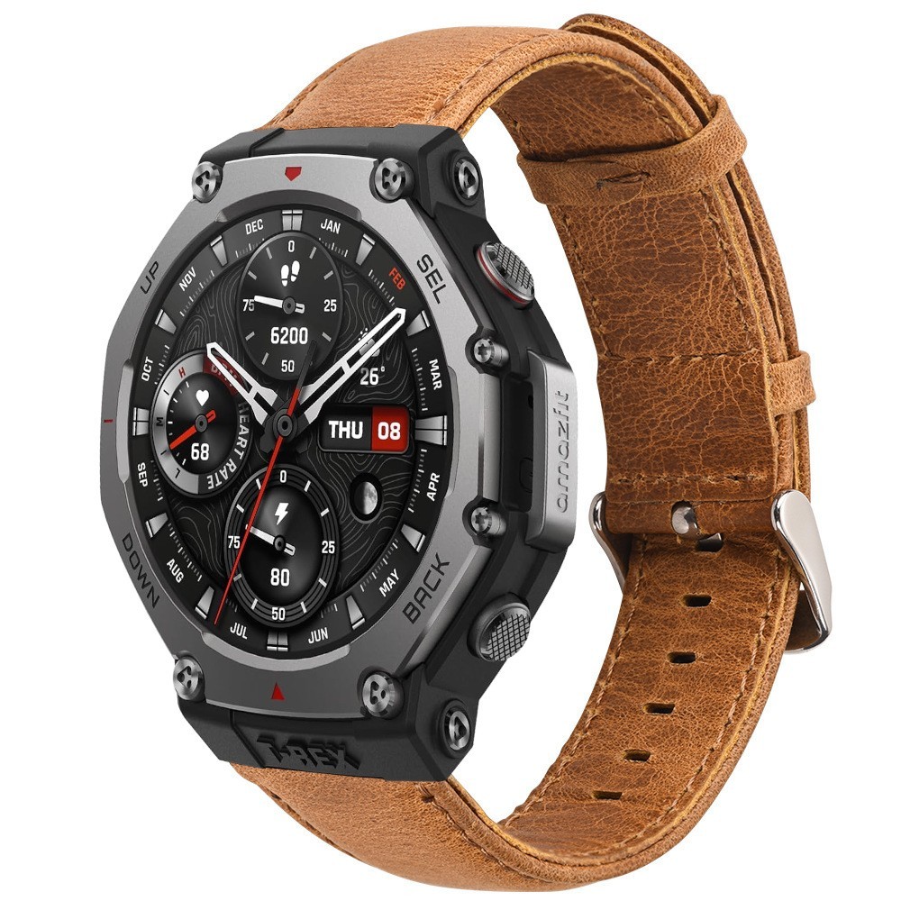 Estuyoya Correa cuero Vintage Amazfit T-Rex 3 marrón camel