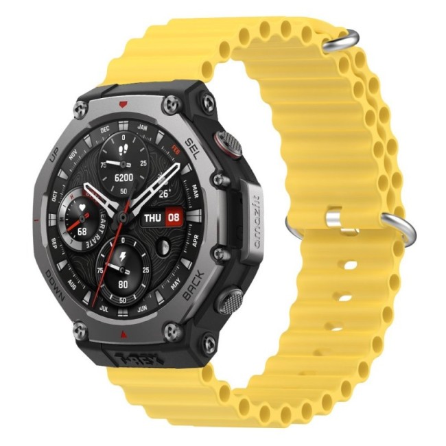 Estuyoya Correa silicona Ocean Amazfit T-Rex 3 amarillo