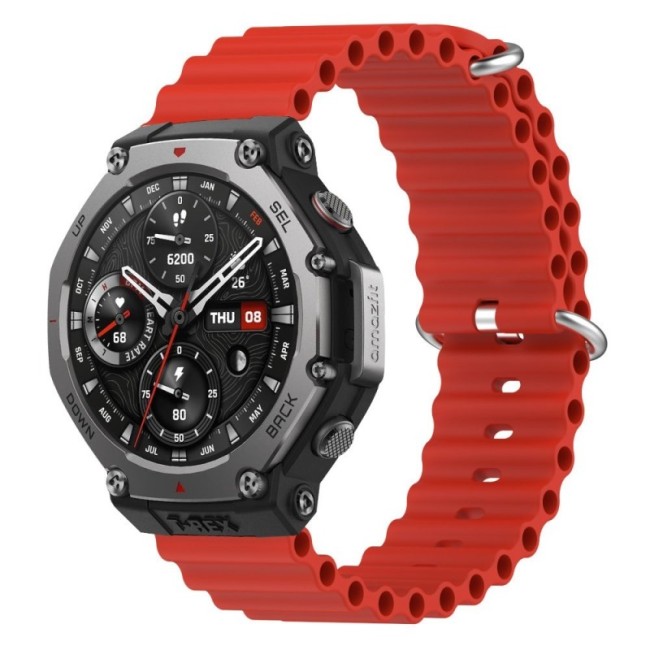 Estuyoya Correa silicona Ocean Amazfit T-Rex 3 rojo