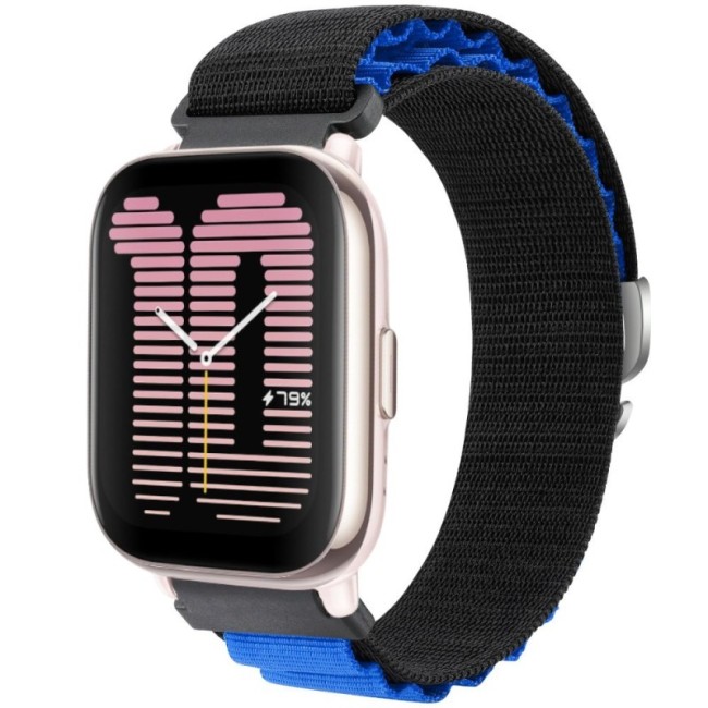 Estuyoya Correa loop nylon Amazfit Active 42mm Negro,Azul