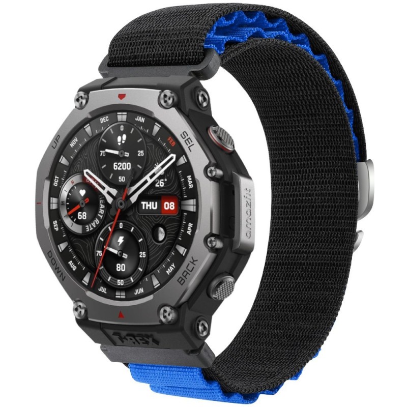 Estuyoya Correa loop nylon Amazfit T-Rex 3 Negro,Azul