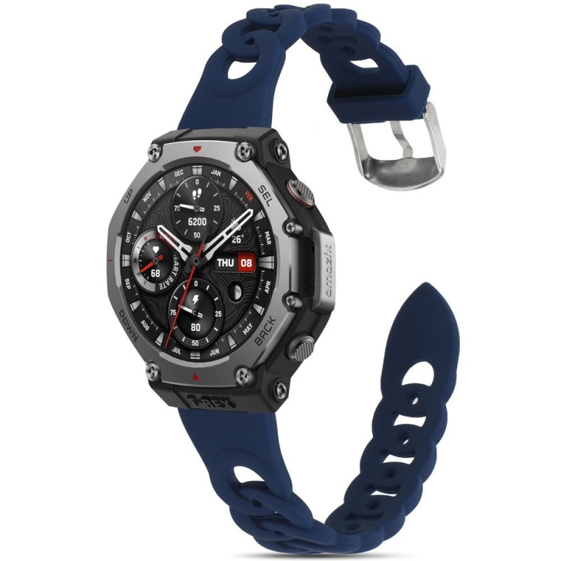 Estuyoya Correa silicona Diseño Cadena Amazfit T-Rex 3 Azul Oscuro