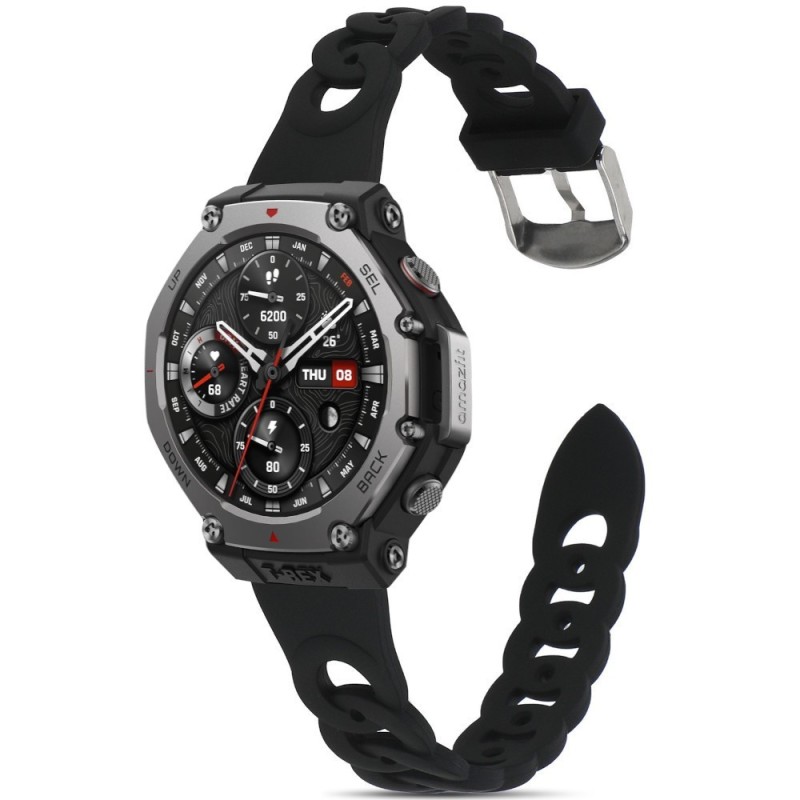 Estuyoya Correa silicona Diseño Cadena Amazfit T-Rex 3 Negro