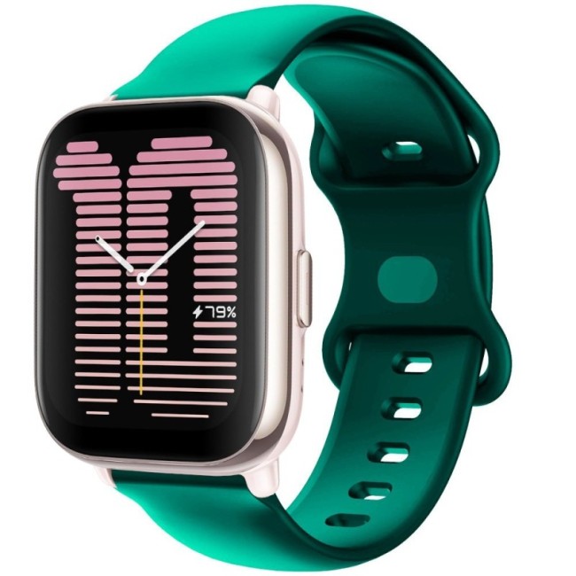 Estuyoya Correa silicona Doble Cierre Amazfit Active 42mm Verde Oscuro