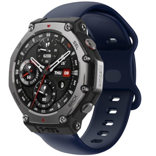 Estuyoya Correa silicona Doble Cierre Amazfit T-Rex 3 Azul Oscuro