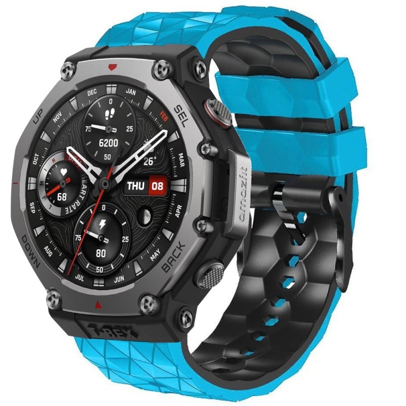 Estuyoya Correa silicona Geometric Amazfit T-Rex 3 Azul,Negro