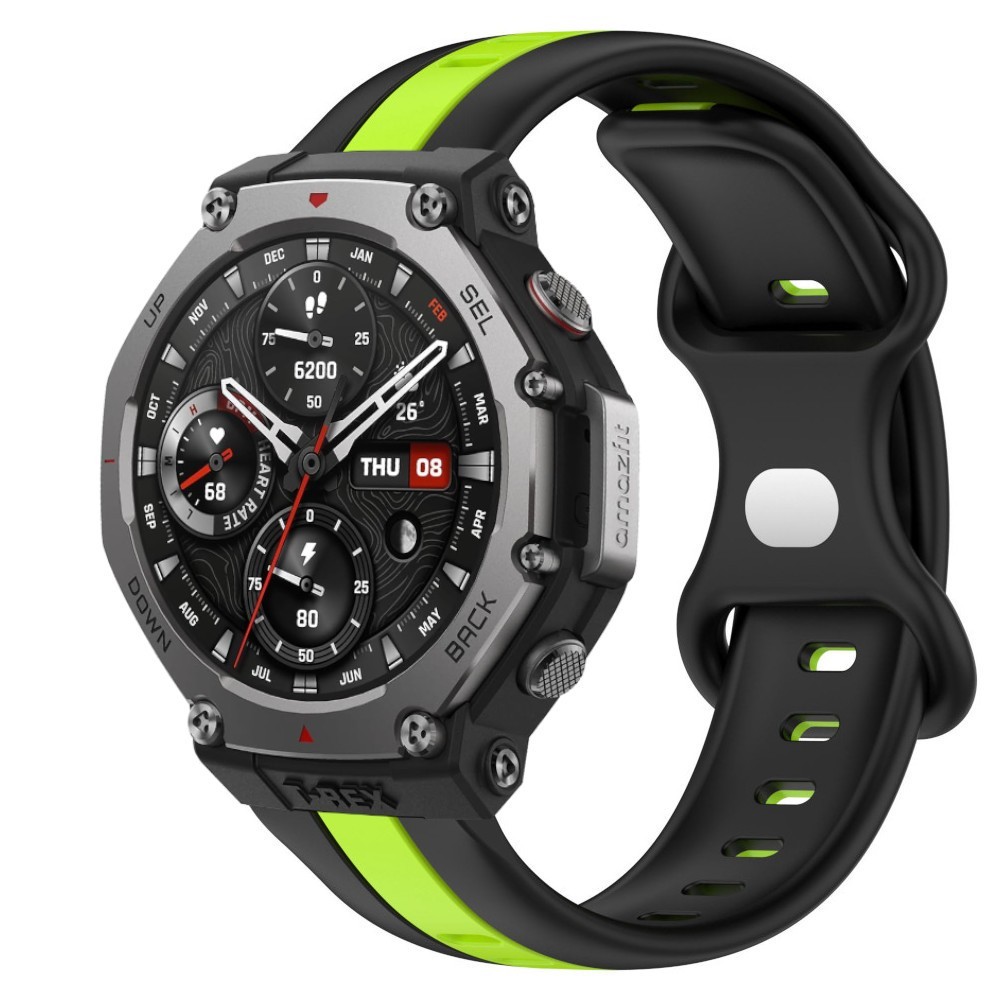 Estuyoya Correa silicona Raya Amazfit T-Rex 3 Negro,Verde