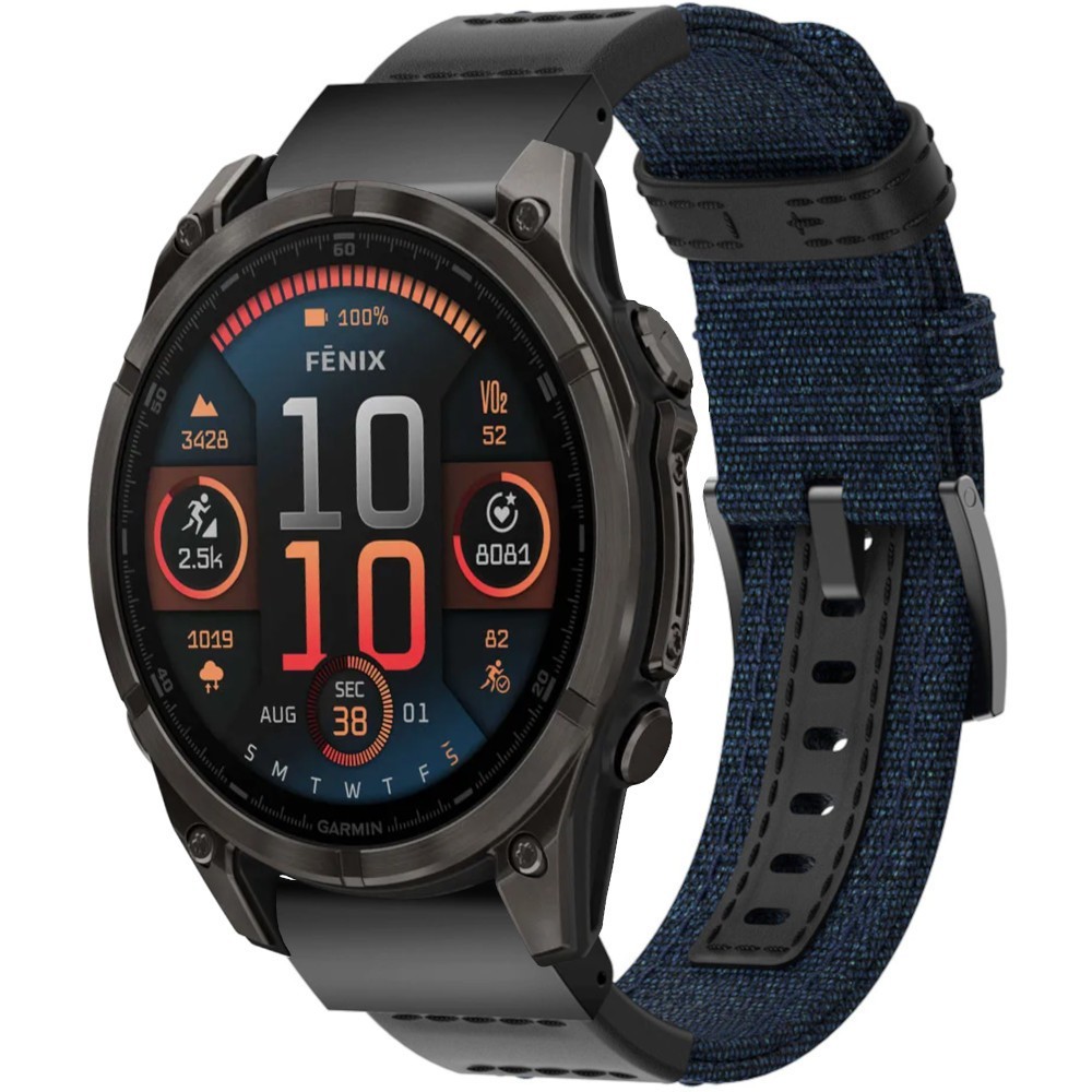 Estuyoya Correa nylon balistico Garmin Fenix 8 - 47mm azul