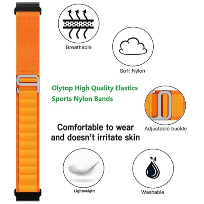 Estuyoya Correa nylon Loop Alpine Garmin Fenix 8 - 47mm naranja