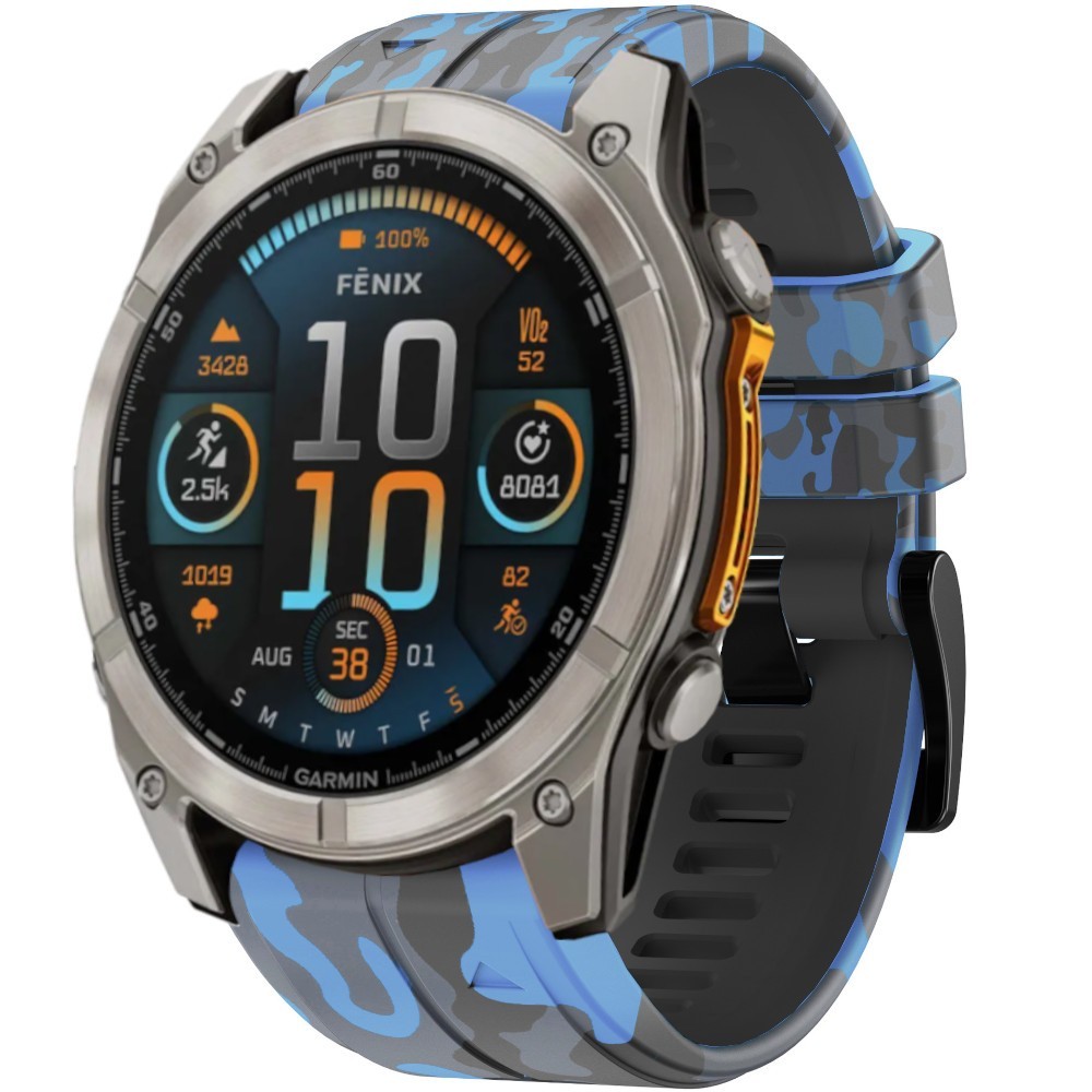 Estuyoya Correa silicona Camuflaje Garmin Fenix 8 - 51mm Azul