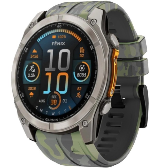 Estuyoya Correa silicona Camuflaje Garmin Fenix 8 - 51mm Verde