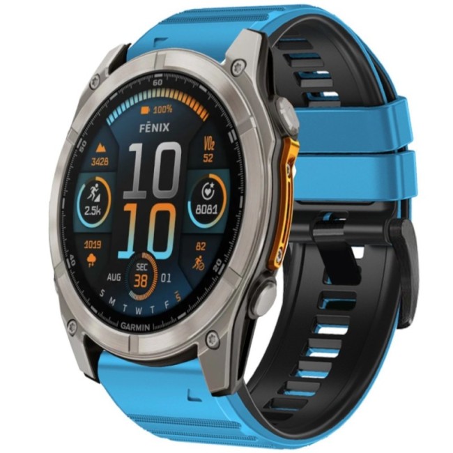 Estuyoya Correa silicona Deporte Garmin Fenix 8 - 51mm Azul