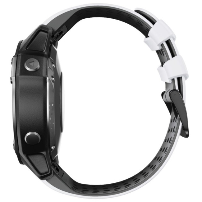 Estuyoya Correa silicona Deportiva Agujeros Garmin Fenix 8 - 47mm Blanco,Negro