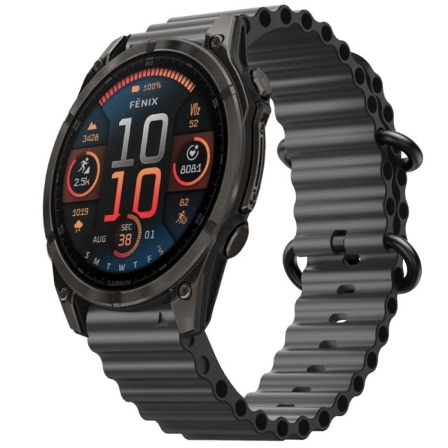 Estuyoya Correa silicona Ocean Garmin Fenix 8 - 47mm negro