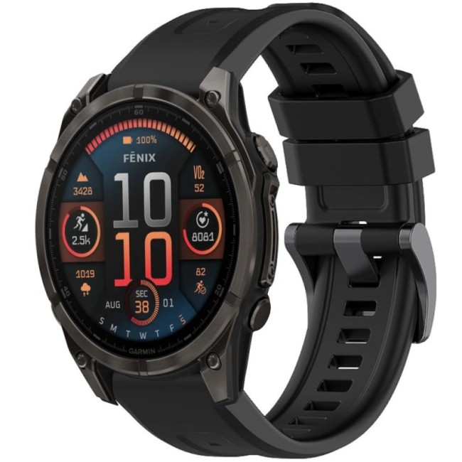 Estuyoya Correa silicona Básica Sport Garmin Fenix 8 - 47mm Negro